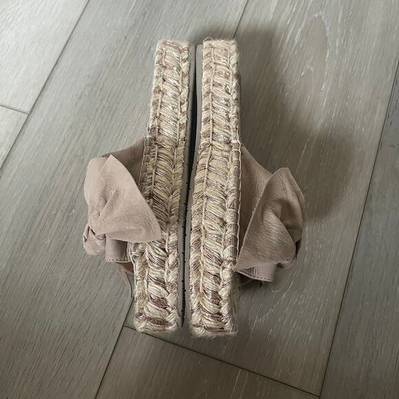 J/Slides 'Ritsy' Women's 10 Espadrille Suede Bow Slide Slip On Platform Sandal - Picture 11 of 11